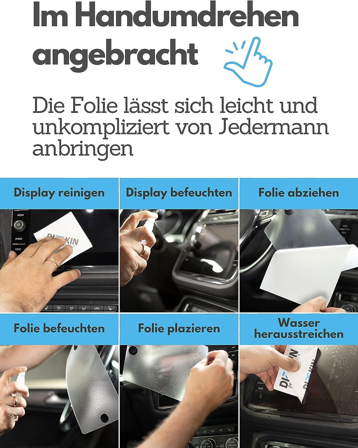 upscreen Schutzfolie für Volkswagen Tiguan 2017 Active Info Cockpit 12.3,  Displayschutzfolie, Folie Premium klar antibakteriell
